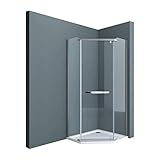 doporro Fünfeckdusche Duschkabine Rav08K 100x100x195cm Duschabtrennung ESG-Sicherheitsglas Klarglas inkl. Easy-Clean-Beschichtung