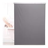 Relaxdays Duschrollo, 120x240 cm, Seilzugrollo für Dusche & Badewanne, Decke & Fenster, Badrollo wasserabweisend, grau, 10034185_1047