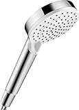 hansgrohe wassersparender Duschkopf Crometta, Sparduschkopf, 2 Strahlarten, Weiß/Chrom, 9l / min