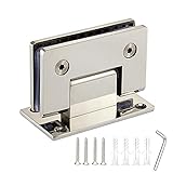 Robuster 90° Edelstahl Badezimmer Clip Rahmenlose Glastür Scharnier Dusche Zubehör Fester Glasschrank Vitrine (Spiegel Silber glänzend)