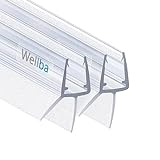 Wellba Premium Duschtür Dichtung (2x 80cm) für 6mm 7mm 8mm gerade Glastür Stärken | Wasserabweisende Duschdichtung oder Duschkabinen-Dichtung mit optimal angeordneten Gummilippen
