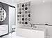 HALB-KASSETTEN DUSCHROLLO 100 cm BREIT MODELL RETRO DUSCHVORHANG GRAU ANTHRAZIT! SHOWER ROLLO CURTAIN!